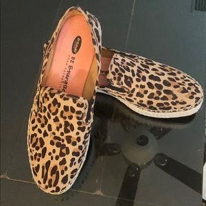 Leopard Print Shoes Slip On Sneakers Size 9